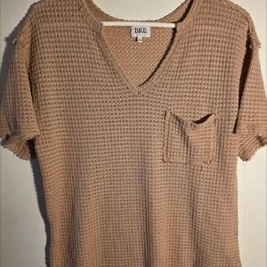 BKE Women's Short Sleeve Tan Knit Tee
